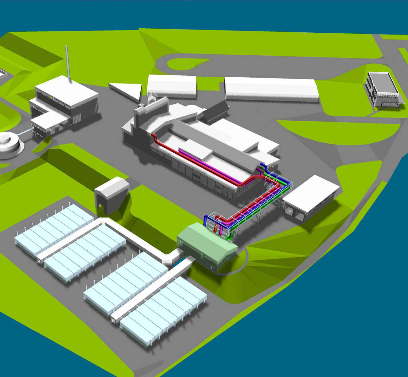 3D-CAD-Planung der Biofilter-Abluftreinigung einer Tierkörperverwertung, Oberösterreich